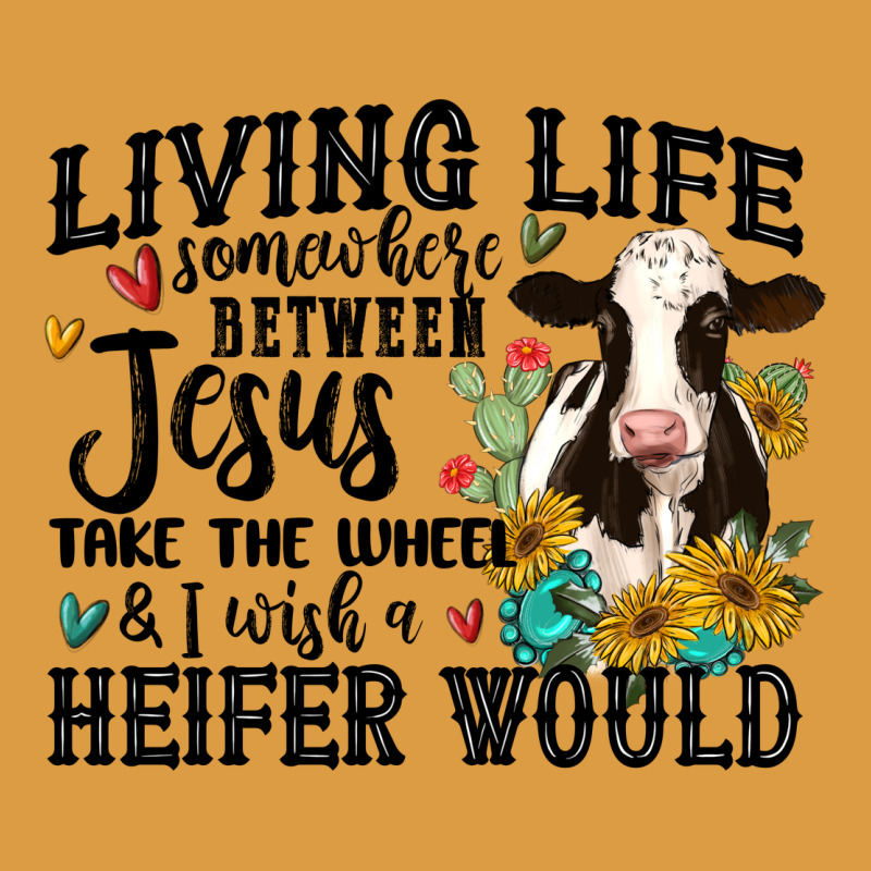 Living Life Somewhere Between Jesus Take The Wheel Urban Heavy Tee by MaliasSmallBusiness | Teevron