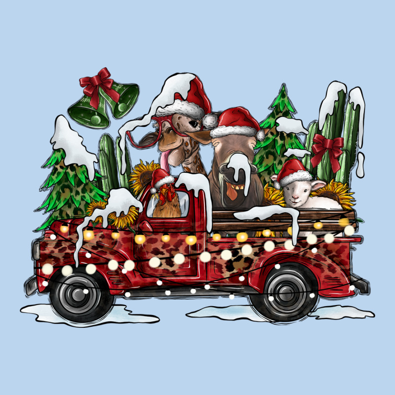 Festive Farm Animal Christmas Truck Classic Tee by CowhideDigitalArt | Teevron