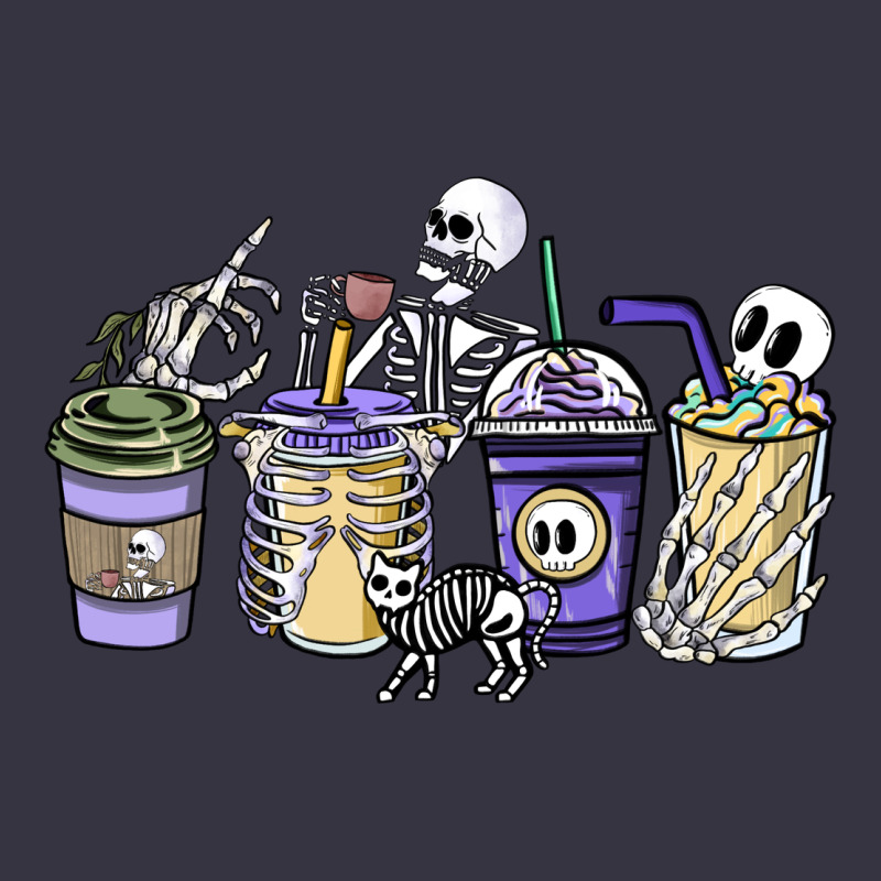 Skeleton Coffee Cups Vintage Hoodie by NancyCooperArtShop | Teevron