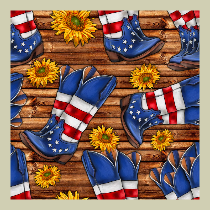 America Western Boots And Sunflower Seamless Pattern Heavy Core Tee by BundleAndBundleShop | Teevron