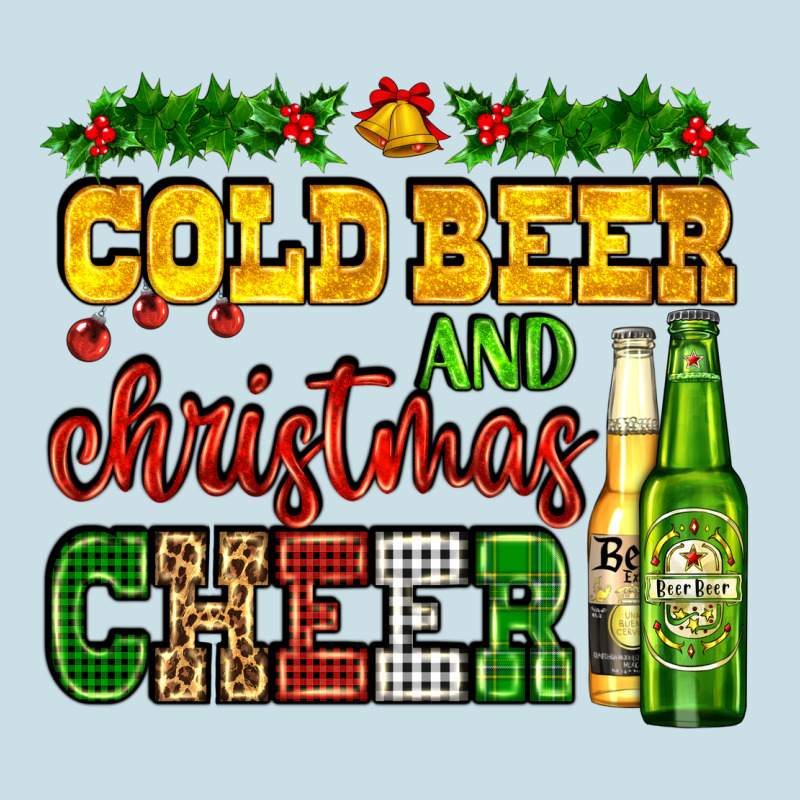 Cold Beer And Christmas Cheer With Beer Bottles Ladies Tee by AdoDesignShop | Teevron