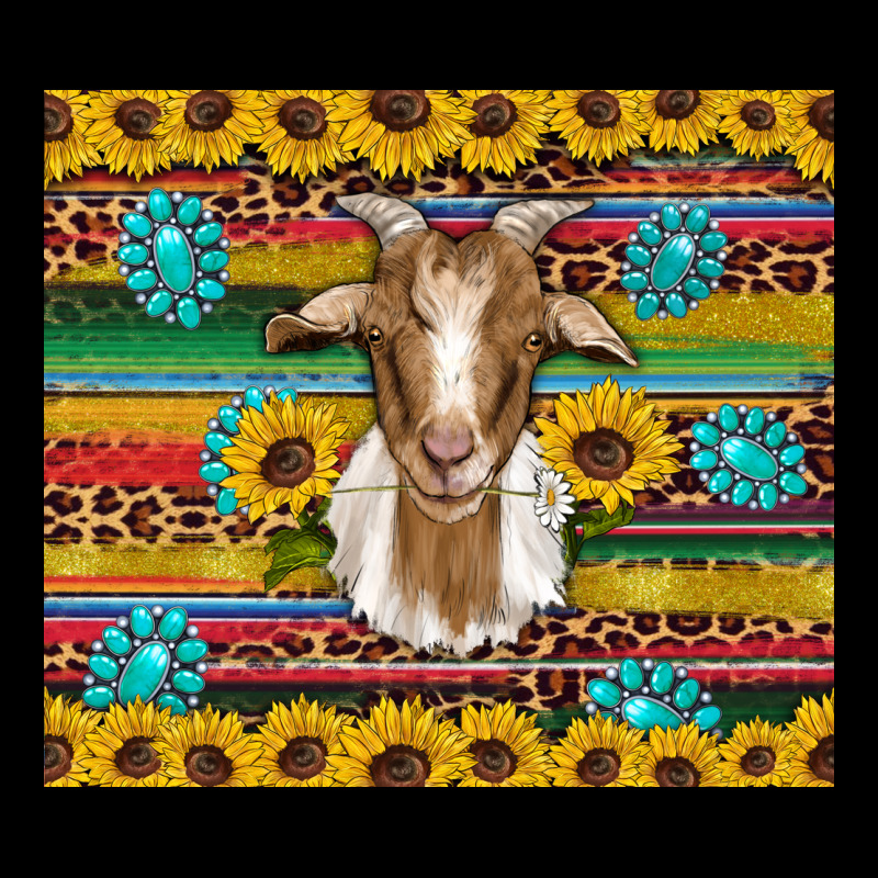 Goat Sunflowers Gemstones Serape Leopard Glitter Premium Tee by Artiststas | Teevron
