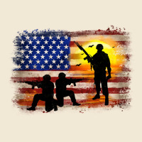 American Flag Soldier Sunset Ladies Tee | Teevron