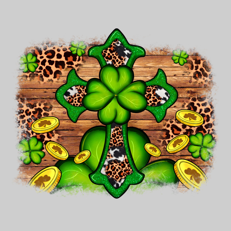 Western Shamrock Cross Leopard Background Premium Tee by Artiststas | Teevron