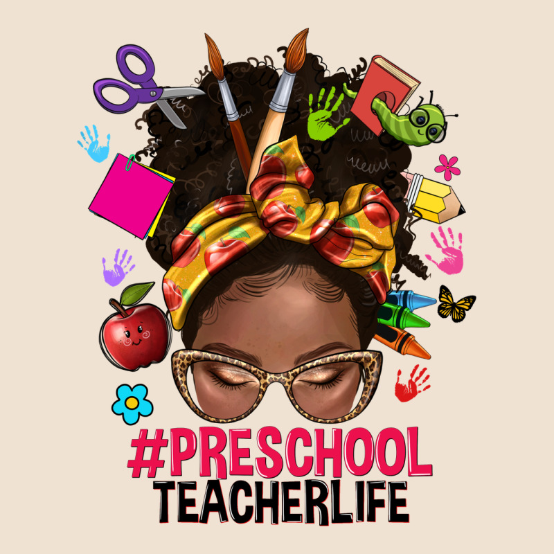 Preschool Teacher Life Afro Messy Bun Urban Heavy Tee by NancyCooperArtShop | Teevron