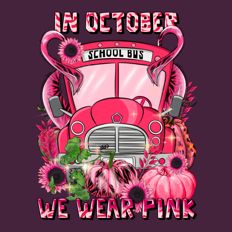 In October We Wear Pink Halloween School Bus Long Sleeve Tee by LillyAllenDesigns | Teevron