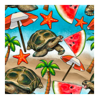 tortoise watermelon beach seamless pattern | Teevron
