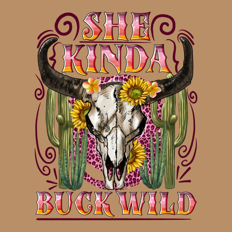 She Kinda Buck Wild With Bull Skull Vintage Hoodie by NancyCooperArtShop | Teevron