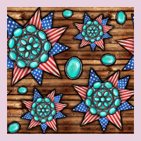 4th Of July Turquoise Gemstone Seamless Pattern Ladies Tee | Teevron