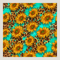 Sunflowers And Leopard Western Seamless Pattern Heavy Core Tee | Teevron