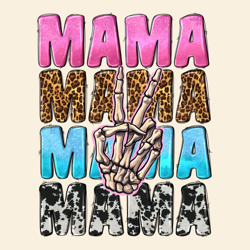 Mama Skeleton Peace Leopard Pattern Vintage Hoodie by NancyCooperArtShop | Teevron