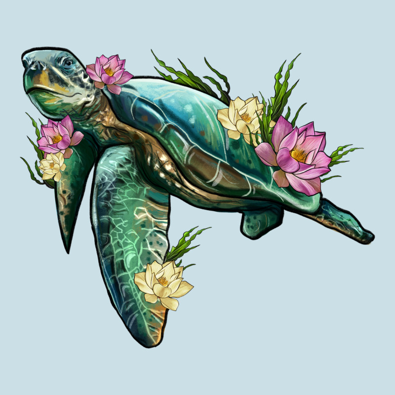 Sea Turtle With Lotus Ladies Tee by Artiststas | Teevron