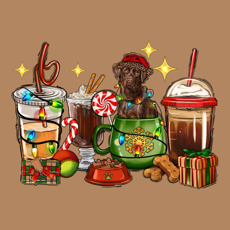 Christmas Coffee Cups With Labrador Long Sleeve Tee by RanaPortraitStore | Teevron
