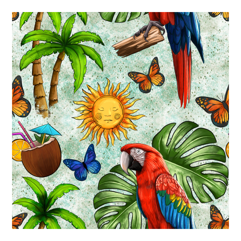 Parrot In The Sun Seamless Pattern Ladies Tee by BundleAndBundleShop | Teevron