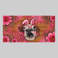 Easter Heifer With Bunny Ears And Glasses License Plate Premium Tee | Teevron