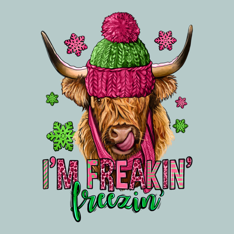 I'm Freakin Freezin Pink Christmas Long Haired Cow Heavy Core Tee by Jasminsmagicworld | Teevron