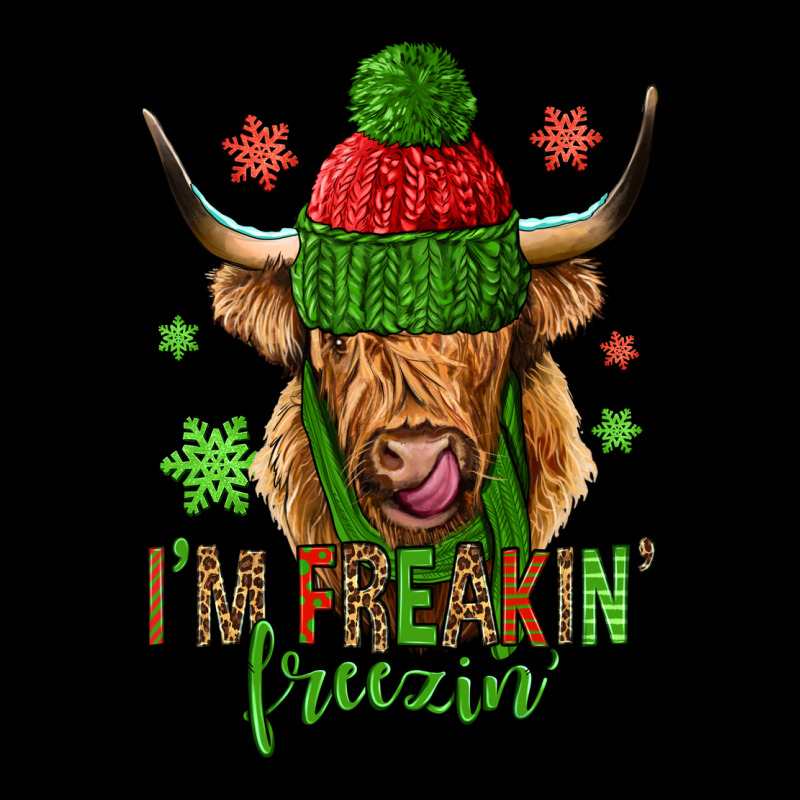I'm Freakin Freezin Christmas Long Haired Cow Heavy Core Tee by Jasminsmagicworld | Teevron
