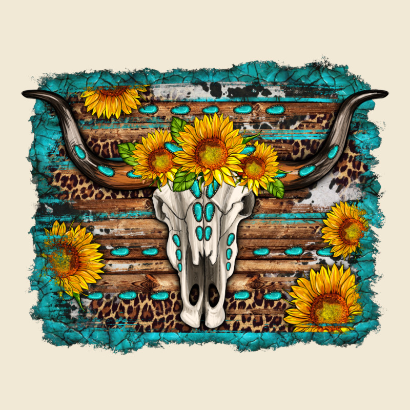 Longhorn Bull Skull Western Turquoise Background Premium Tee by Artiststas | Teevron