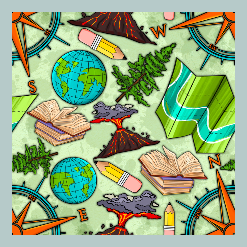 Geography Class Seamless Pattern Heavy Core Tee by BundleAndBundleShop | Teevron