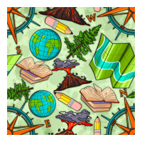 geography class seamless pattern | Teevron