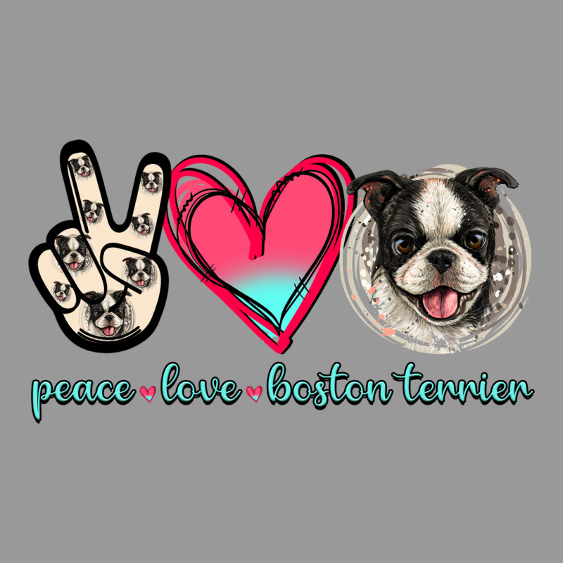 Peace Love Boston Terrier Vintage Hoodie by Jasminsmagicworld | Teevron
