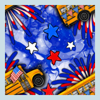 4th Of July School Bus Seamless Pattern Ladies Tee | Teevron