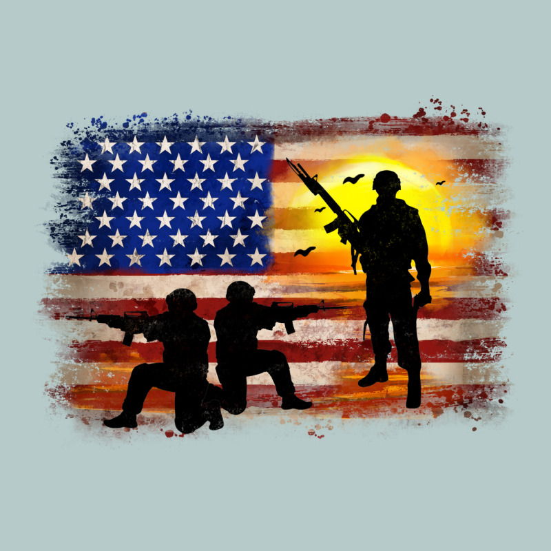American Flag Soldier Sunset Heavy Core Tee by JahusDesignShop | Teevron