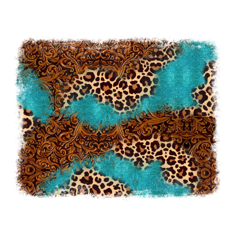 Turquoise Glitter Leopard Background Premium Tee by AdoDesignShop | Teevron