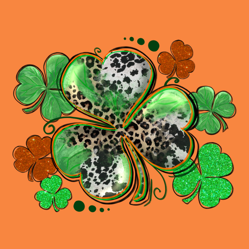 St. Patrick's Day Shamrock Leopard And Cowhide Premium Sweatshirt by CowGirlArtShop | Teevron
