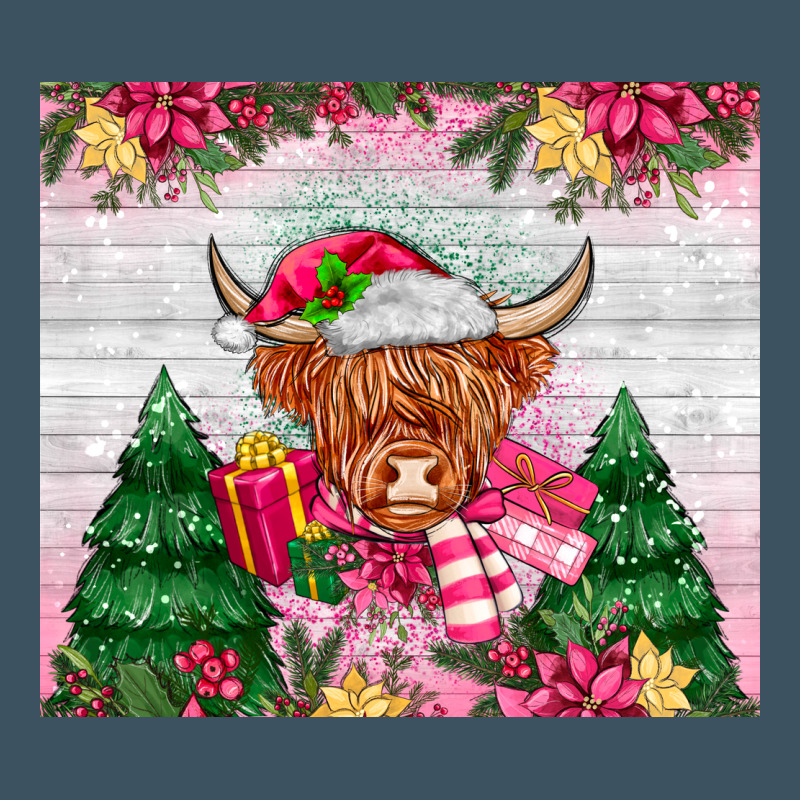 Pink Christmas Cow Urban Heavy Tee by MaliasSmallBusiness | Teevron
