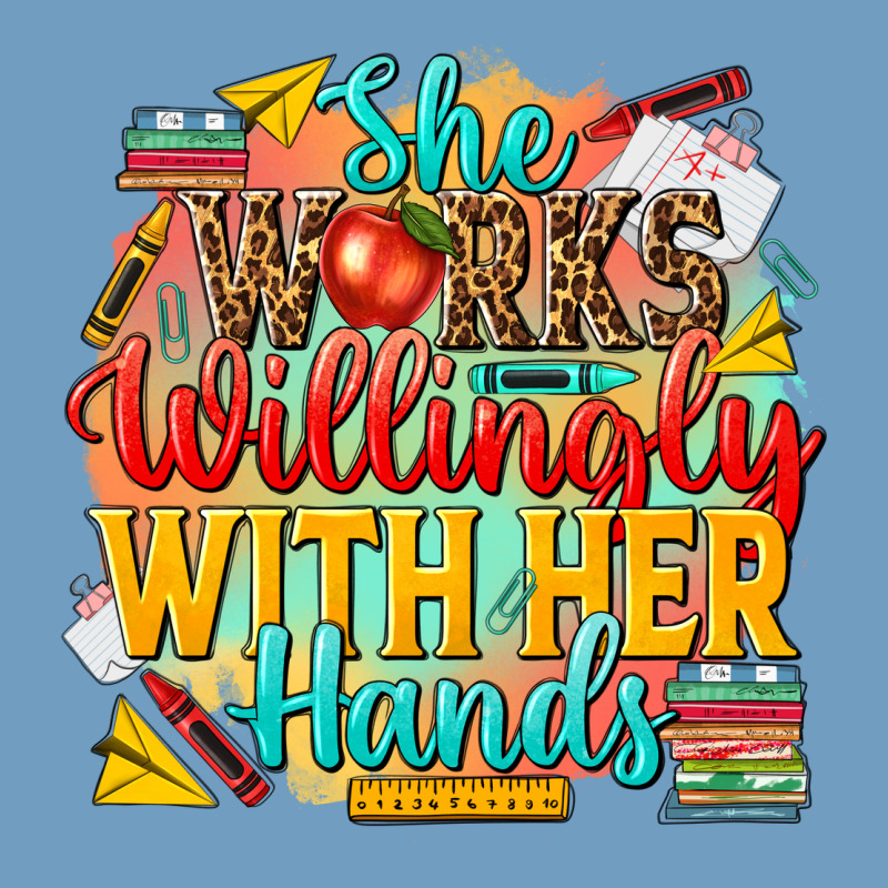She Works Willingly With Her Hands Teacher Urban Heavy Tee by NancyCooperArtShop | Teevron