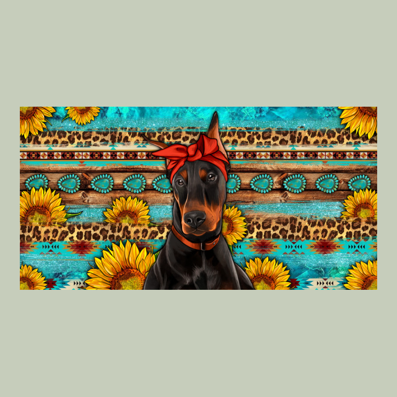 Doberman With Sunflowers License Plate Ladies Tee by Artiststas | Teevron
