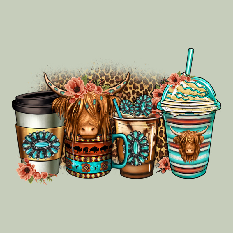 Serape Floral Longhaired Cow Coffee Cups Ladies Tee by Jasminsmagicworld | Teevron