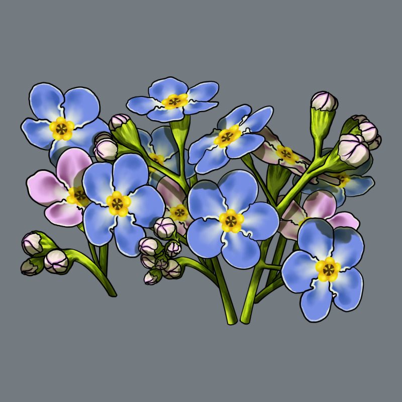 Forget Me Not Flower Illustrations Heavyweight Sweatshirt by LillyAllenDesigns | Teevron