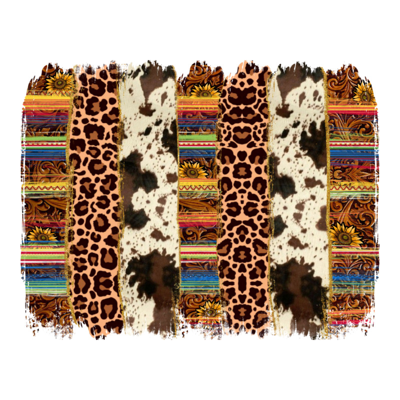 Serape Sunflower Cowhide Leopard Brushstroke Premium Tee by AdoDesignShop | Teevron