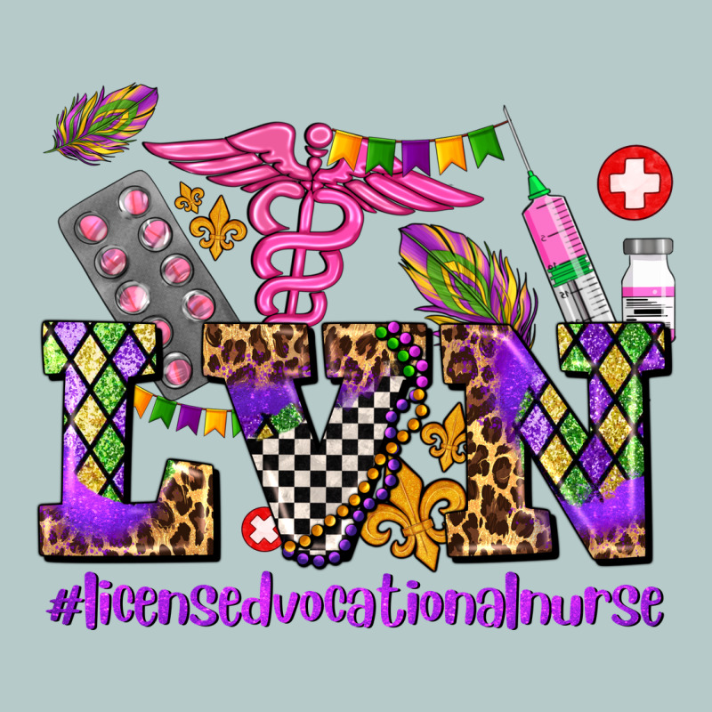 Mardi Gras  Lvn Licensed Vocational Nurse Heavy Core Tee by AdoDesignShop | Teevron