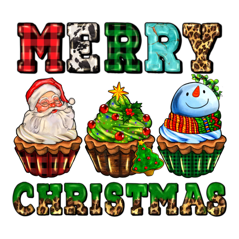 Merry Christmas With Cupcakes Ladies Tee by AdoDesignShop | Teevron