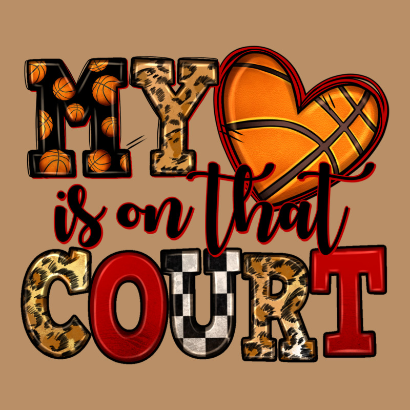 My Heart Is On That Court Basketball Red And Black Vintage Hoodie by NancyCooperArtShop | Teevron