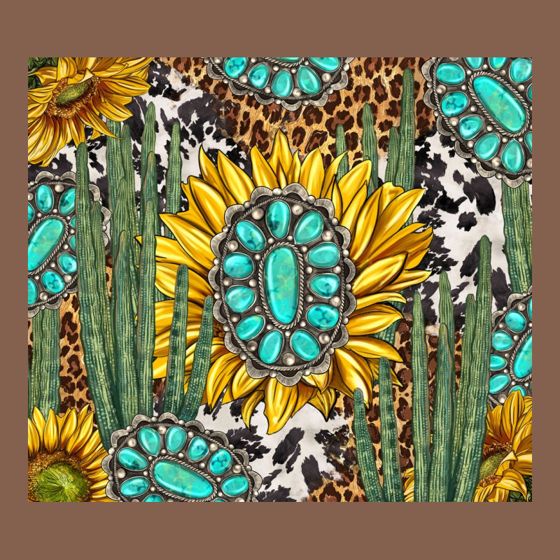 Western Cactus With Sunflowers And Turquoise Tumbler Tbs Zipper Hoodie by TumblerDesignByShophia | Teevron