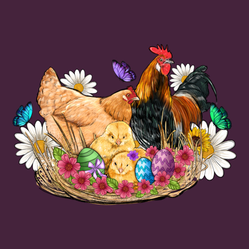 Easter Coop Animals Farm Chicken Chiks Rooster Flowers Butterfly Premium Tee by Artiststas | Teevron