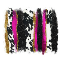 Cow , Yellow And Pink Glitter Brushstrokes Premium Tee | Teevron
