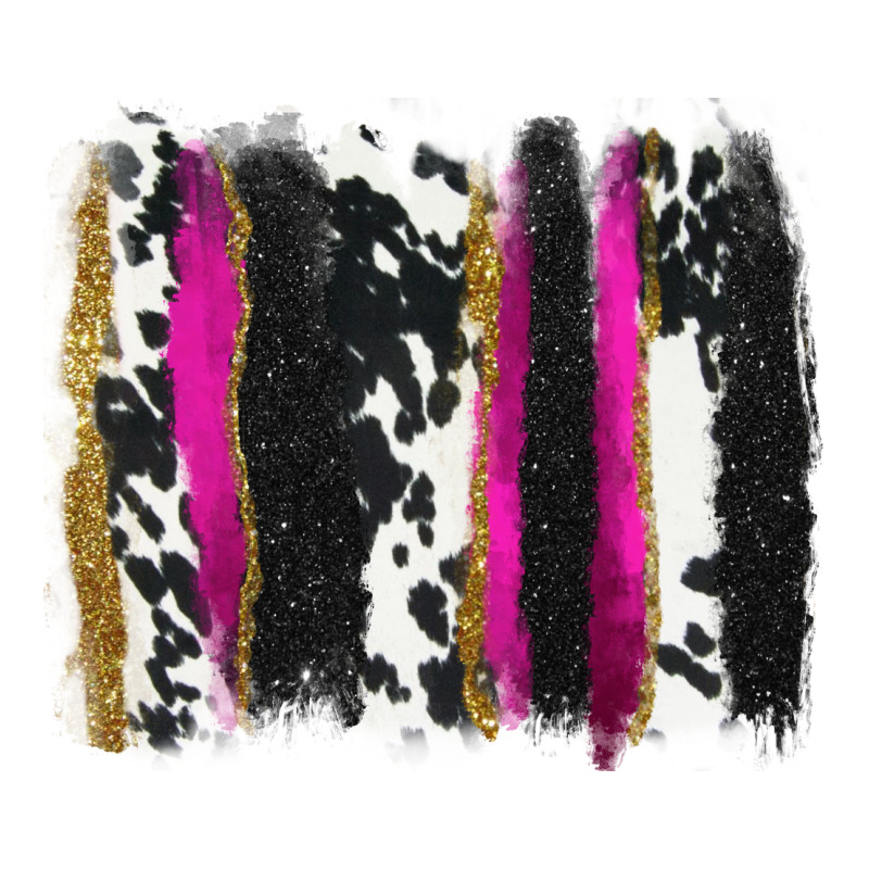 Cow , Yellow And Pink Glitter Brushstrokes Premium Tee by AdoDesignShop | Teevron