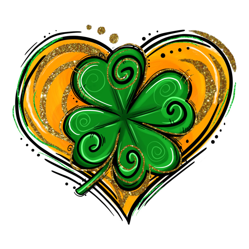 St. Patrick's Day Heart With Shamrock Ladies Tee by Jasminsmagicworld | Teevron