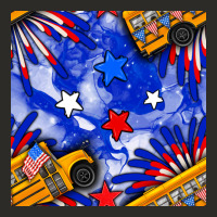 4th Of July School Bus Seamless Pattern Heavy Core Tee | Teevron