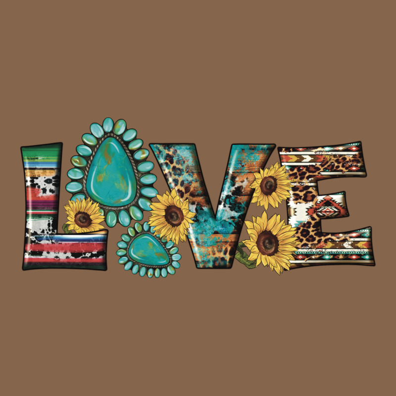 Western Gemstone Sunflowers Serape Leopard Turquoise Love Premium Tee by Artiststas | Teevron