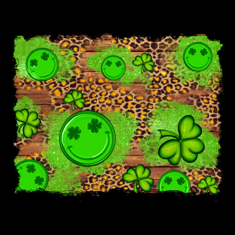 Shamrock Glitter Leopard And Wood Background Premium Tee by Artiststas | Teevron
