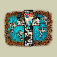 Bull Skull Cross Backgraund Heavy Core Tee | Teevron