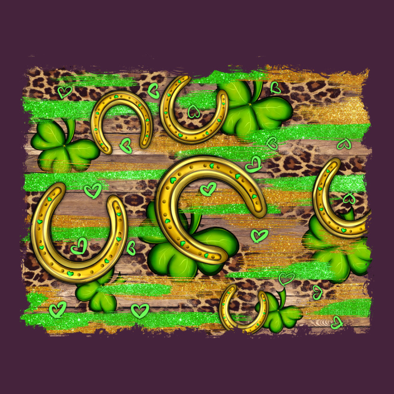 Horseshoe Shamrock Leopard Wood Glitter Background Premium Tee by Artiststas | Teevron