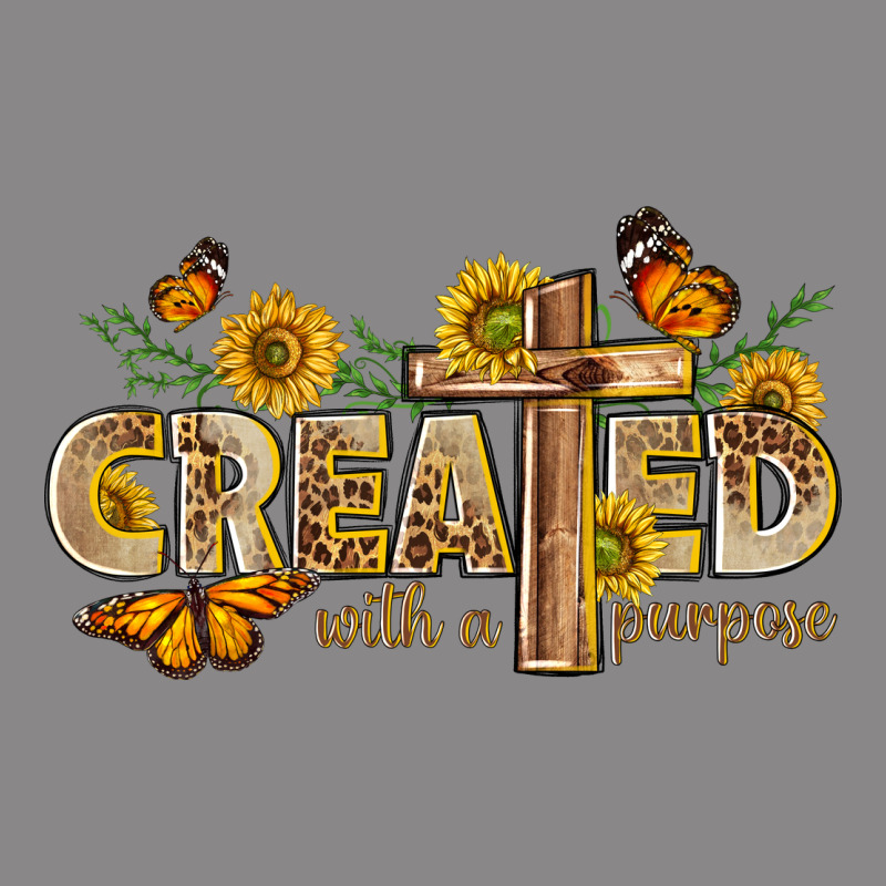 Created With A Purpose With Sunflower And Butterfl Vintage Tee by NancyCooperArtShop | Teevron
