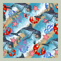 Dolphin And Crab Seamless Pattern Ladies Tee | Teevron